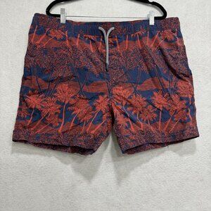 Reyn Spooner Swim Trunks Shorts Mens XL Palm Tree Hawaiian Lined Drawstring